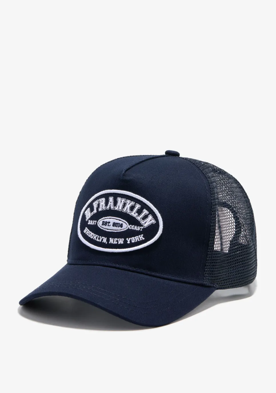 D.Franklin Patch Trucker Cap Navy|Damen Kappen|Kappen
