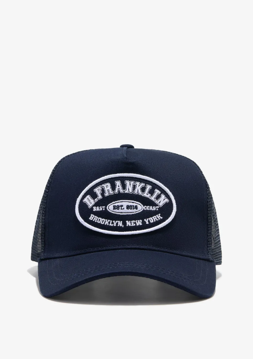 D.Franklin Patch Trucker Cap Navy|Damen Kappen|Kappen