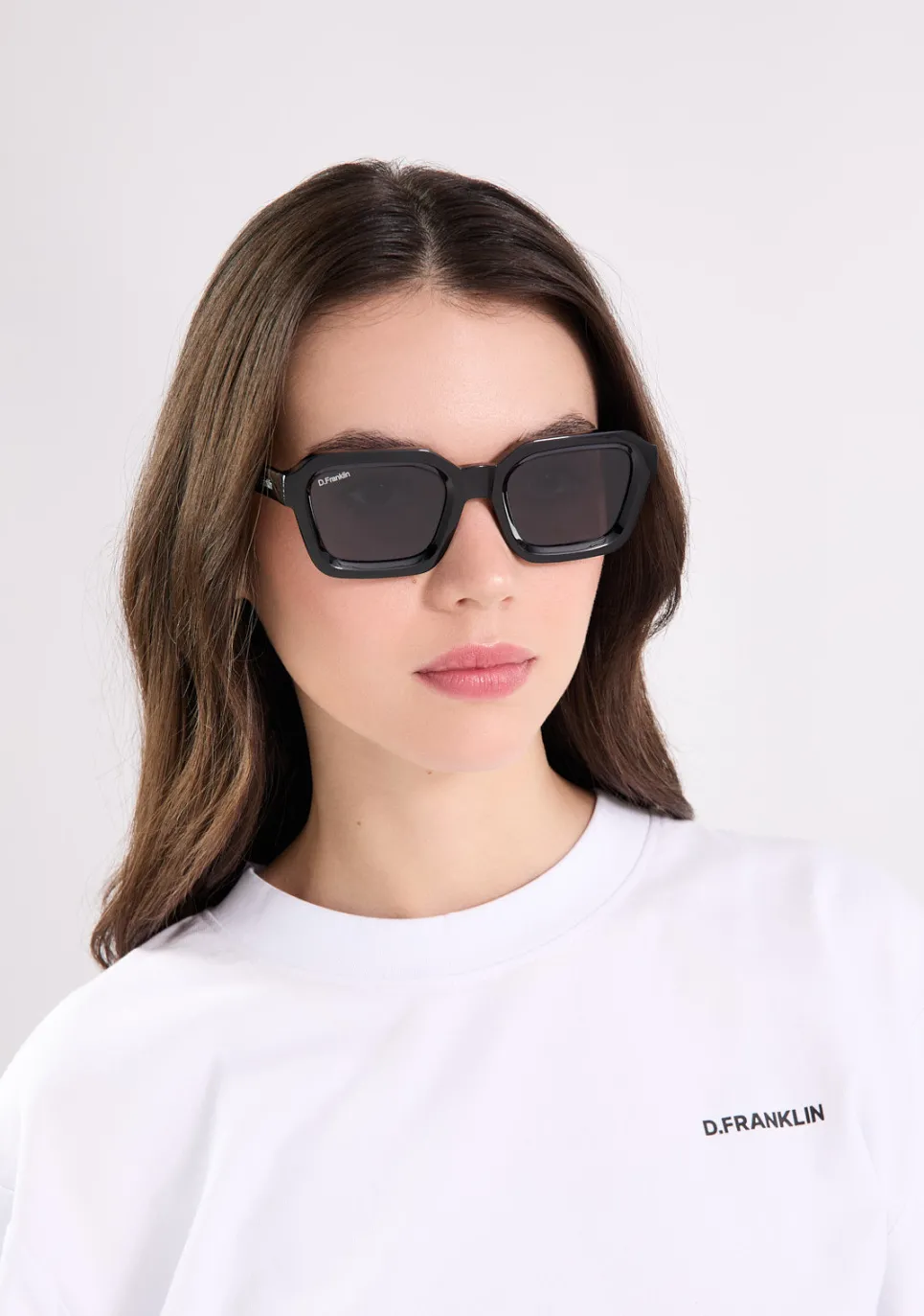 D.Franklin Pitch Black / Black|Damen Eckige Sonnenbrillen|Eckige Sonnenbrillen