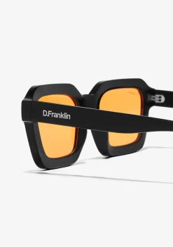 D.Franklin Pitch Black / Orange|Damen Eckige Sonnenbrillen|Eckige Sonnenbrillen