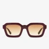 D.Franklin Pitch Burgundy / Gradient Brown|Damen Eckige Sonnenbrillen|Eckige Sonnenbrillen