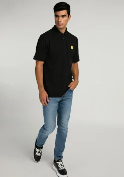 D.Franklin Polo Smiley Black|Herren T-Shirts