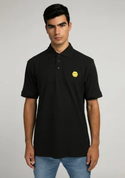 D.Franklin Polo Smiley Black|Herren T-Shirts