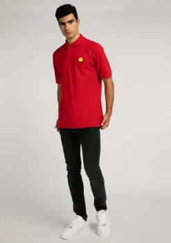 D.Franklin Polo Smiley Red|Herren Poloshirts|T-Shirts