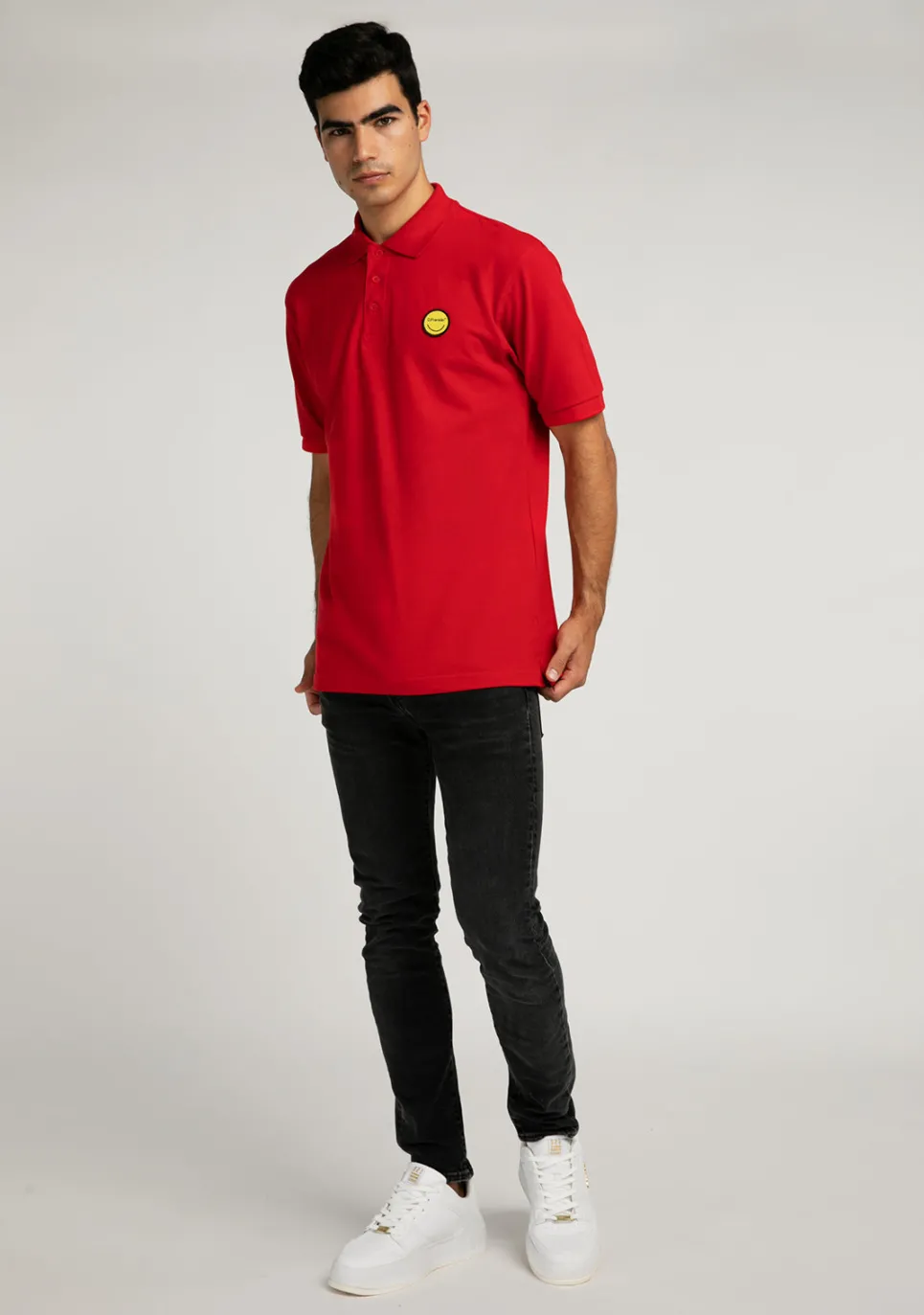 D.Franklin Polo Smiley Red|Herren Poloshirts|T-Shirts