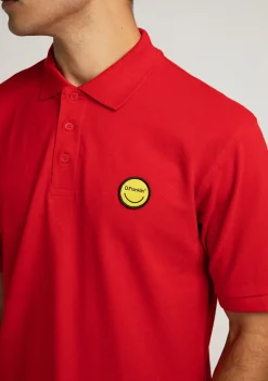 D.Franklin Polo Smiley Red|Herren Poloshirts|T-Shirts