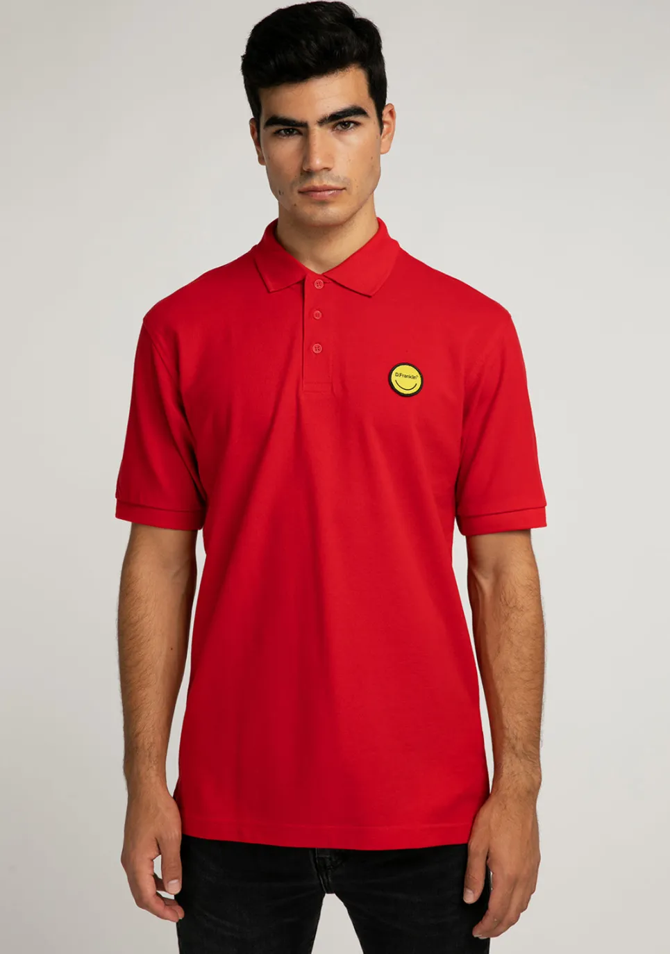 D.Franklin Polo Smiley Red|Herren Poloshirts|T-Shirts