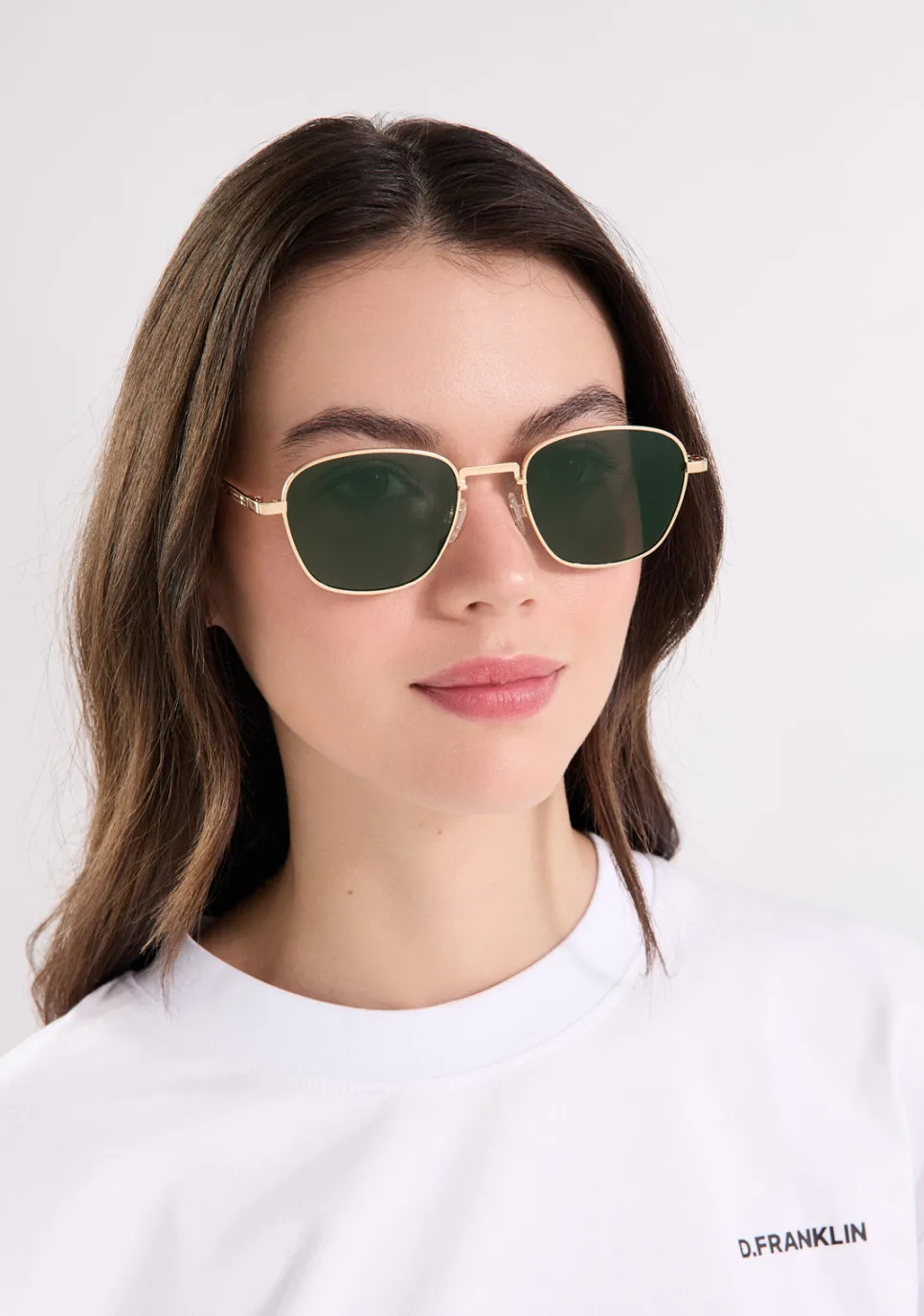 D.Franklin Quad Legacy Gold / G15|Damen Eckige Sonnenbrillen|Eckige Sonnenbrillen