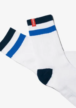 D.Franklin Retro 3 Stripes Cuff Socks 2 Pack Sand-White|Herren Socken