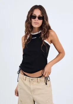 D.Franklin Rib Tank Top Black / White|Damen T-Shirts