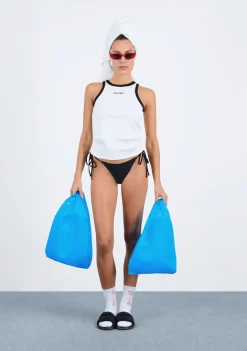 D.Franklin Rib Tank Top White / Black|Damen T-Shirts