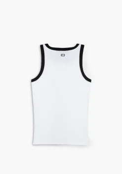 D.Franklin Rib Tank Top White / Black|Damen T-Shirts