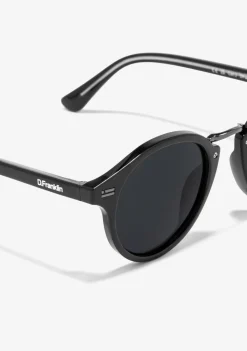 D.Franklin Roller Round V2 Full Black|Damen Runde Sonnenbrillen|Polarisierte Sonnenbrillen