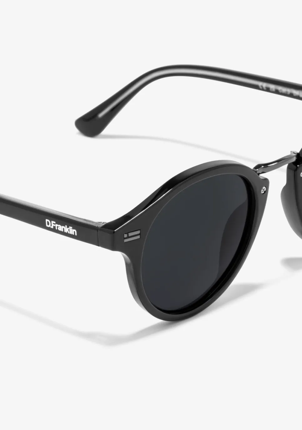 D.Franklin Roller Round V2 Full Black|Damen Runde Sonnenbrillen|Polarisierte Sonnenbrillen
