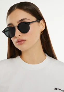D.Franklin Roller Round V2 Full Black|Damen Runde Sonnenbrillen|Polarisierte Sonnenbrillen