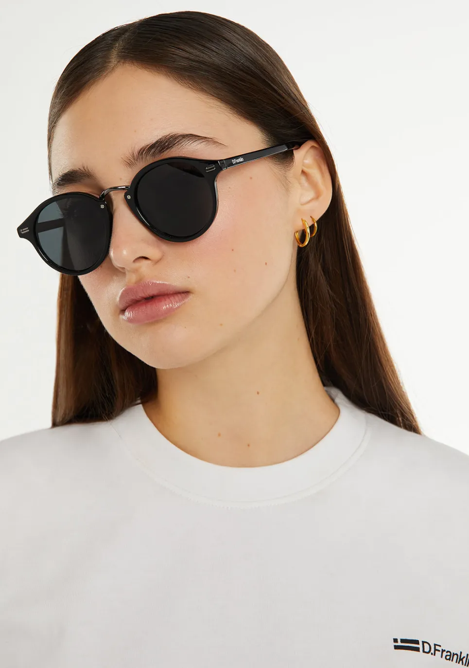 D.Franklin Roller Round V2 Full Black|Damen Runde Sonnenbrillen|Polarisierte Sonnenbrillen