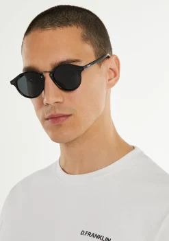 D.Franklin Roller Round V2 Full Black|Damen Runde Sonnenbrillen|Polarisierte Sonnenbrillen