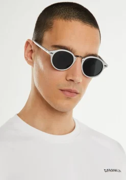 D.Franklin Roller Round V2 Met Silver / Smoke|Damen Runde Sonnenbrillen|Polarisierte Sonnenbrillen