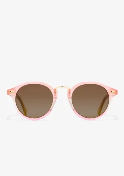 D.Franklin Roller Round V2 Peach / Brown|Damen Runde Sonnenbrillen|Polarisierte Sonnenbrillen