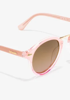 D.Franklin Roller Round V2 Peach / Brown|Damen Runde Sonnenbrillen|Polarisierte Sonnenbrillen