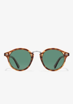 D.Franklin Roller Round V2 Tortoise / Smoky Green|Damen Runde Sonnenbrillen|Polarisierte Sonnenbrillen