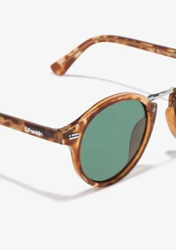 D.Franklin Roller Round V2 Tortoise / Smoky Green|Damen Runde Sonnenbrillen|Polarisierte Sonnenbrillen