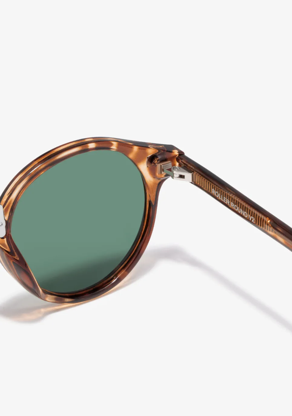 D.Franklin Roller Round V2 Tortoise / Smoky Green|Damen Runde Sonnenbrillen|Polarisierte Sonnenbrillen