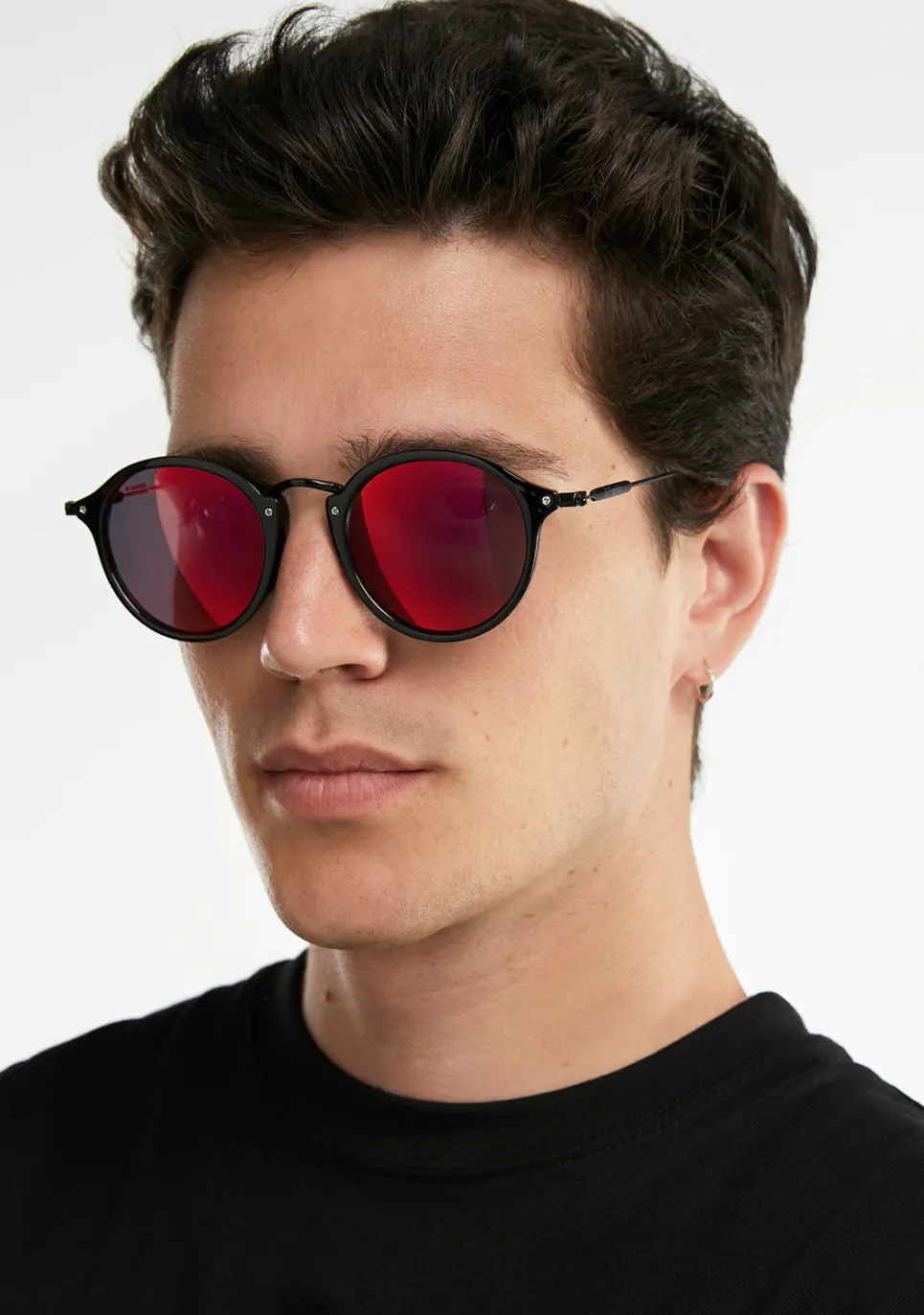 D.Franklin Roller TR90 Black / Red|Damen Runde Sonnenbrillen|Runde Sonnenbrillen