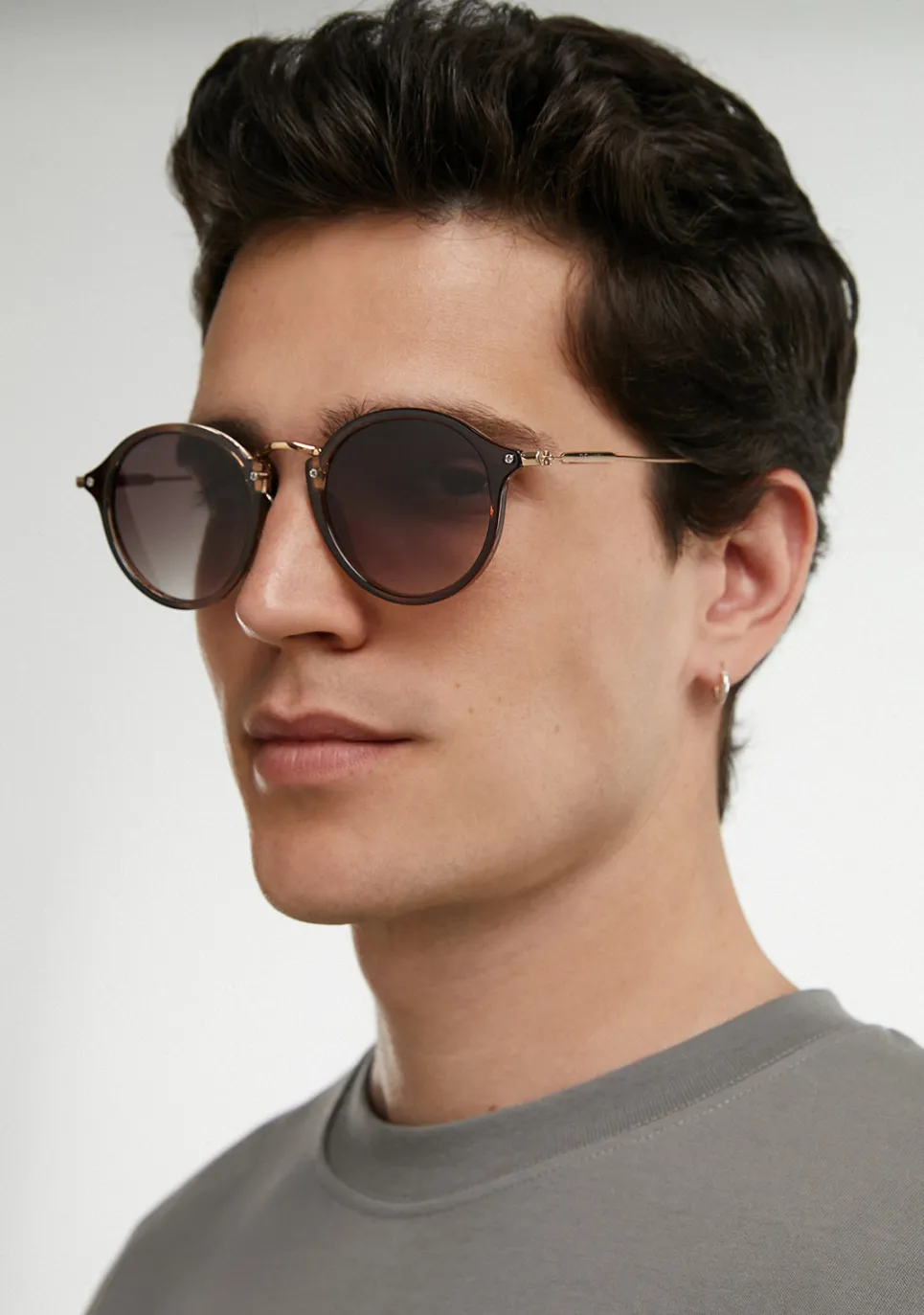 D.Franklin Roller TR90 Milky Brown / Grad Brown|Damen Runde Sonnenbrillen|Runde Sonnenbrillen