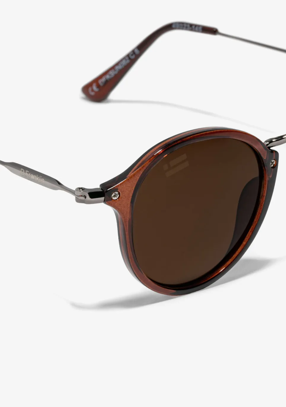 D.Franklin Roller TR90 Trans / Brown|Damen Runde Sonnenbrillen|Runde Sonnenbrillen