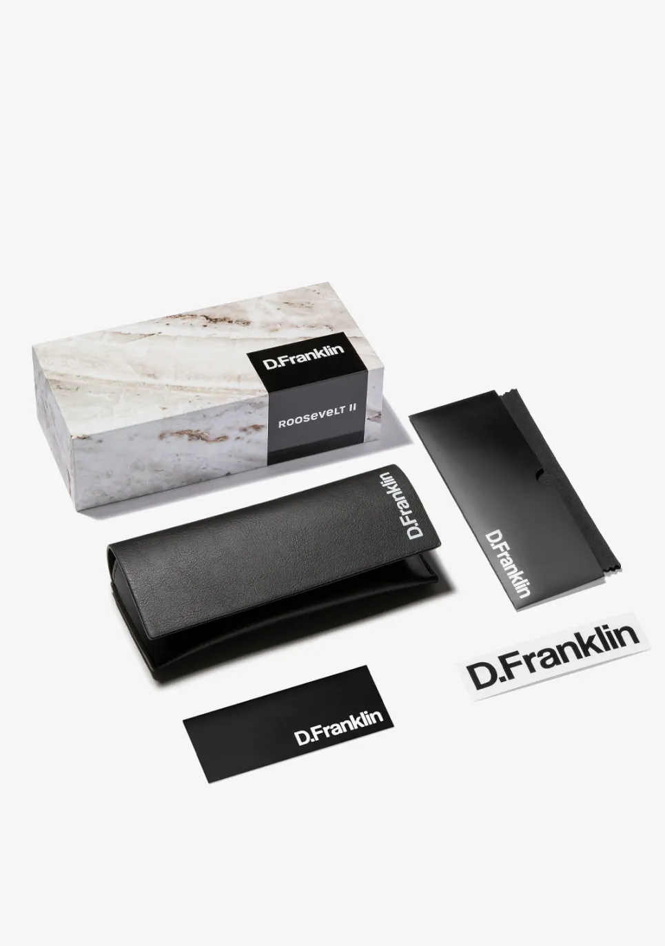 D.Franklin Roosevelt II Black / Black|Damen Eckige Sonnenbrillen|Eckige Sonnenbrillen