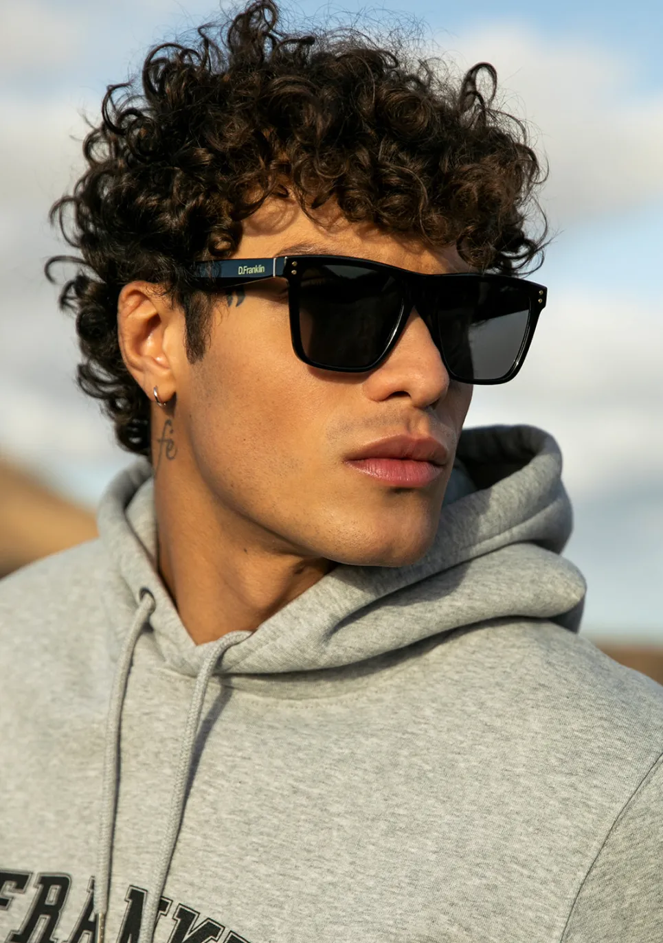 D.Franklin Roosevelt II Black / Black|Damen Eckige Sonnenbrillen|Eckige Sonnenbrillen