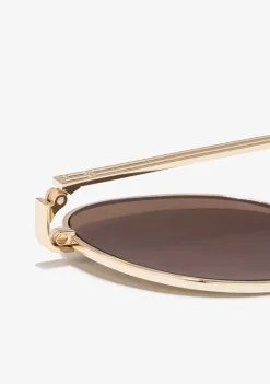 D.Franklin Round Legacy Gold / Dark Brown|Damen Runde Sonnenbrillen|Runde Sonnenbrillen