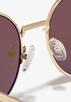 D.Franklin Round Legacy Gold / Dark Brown|Damen Runde Sonnenbrillen|Runde Sonnenbrillen