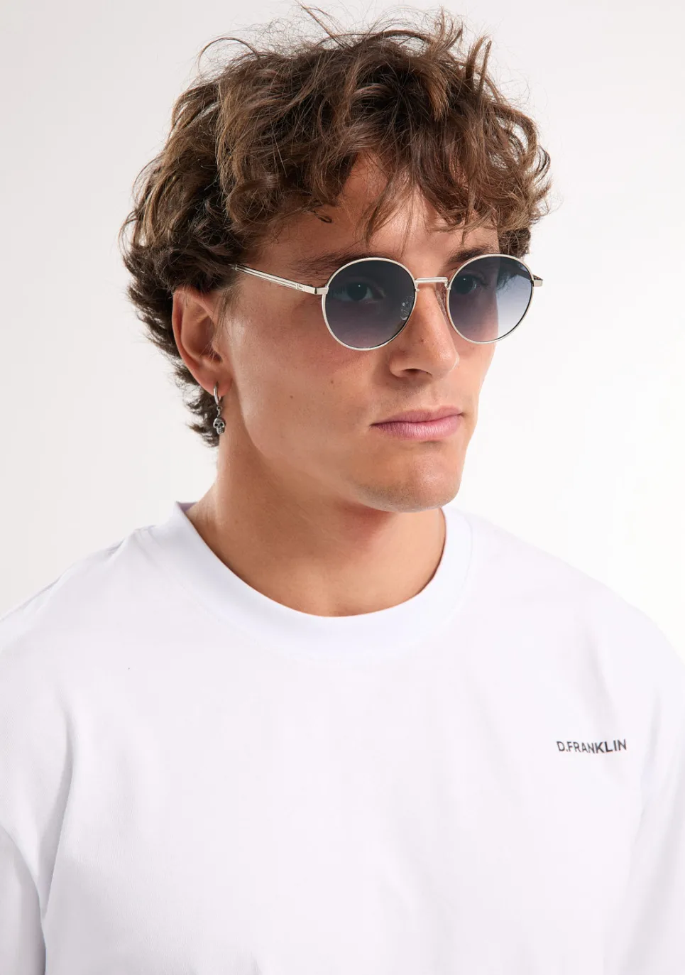D.Franklin Round Legacy Silver / Gradient Grey|Damen Runde Sonnenbrillen|Runde Sonnenbrillen