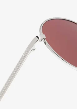 D.Franklin Round Legacy Silver / Red|Damen Runde Sonnenbrillen|Runde Sonnenbrillen