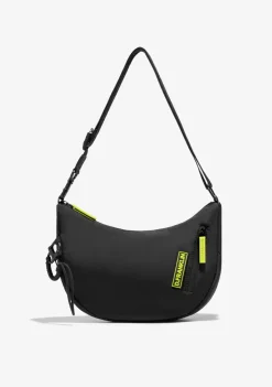 D.Franklin Round Nylon Crossbody Bag Black + Custom Set Lime|Damen Taschen
