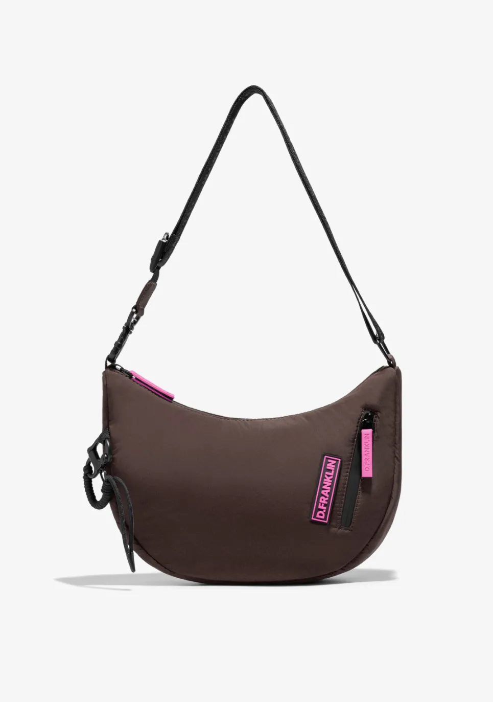 D.Franklin Round Nylon Crossbody Bag Brown + Custom Set Fuchsia|Damen Taschen