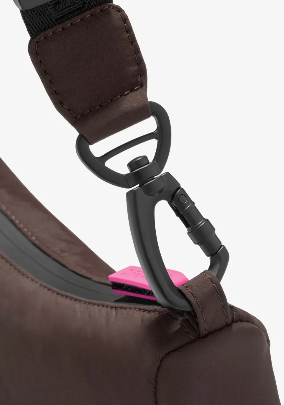 D.Franklin Round Nylon Crossbody Bag Brown + Custom Set Fuchsia|Damen Taschen