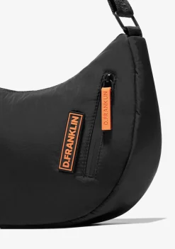 D.Franklin Round Nylon Crossbody Bag Black + Custom Set Orange|Damen Taschen