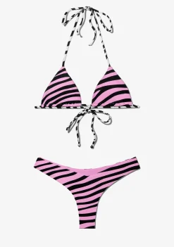 D.Franklin Samoa Top + Fiji Bottom Bikini Zebra Pink|Damen Bikinis Und Einteiler