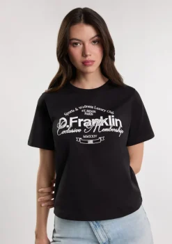 D.Franklin St. Denis Club T-Shirt Black / White|Damen T-Shirts