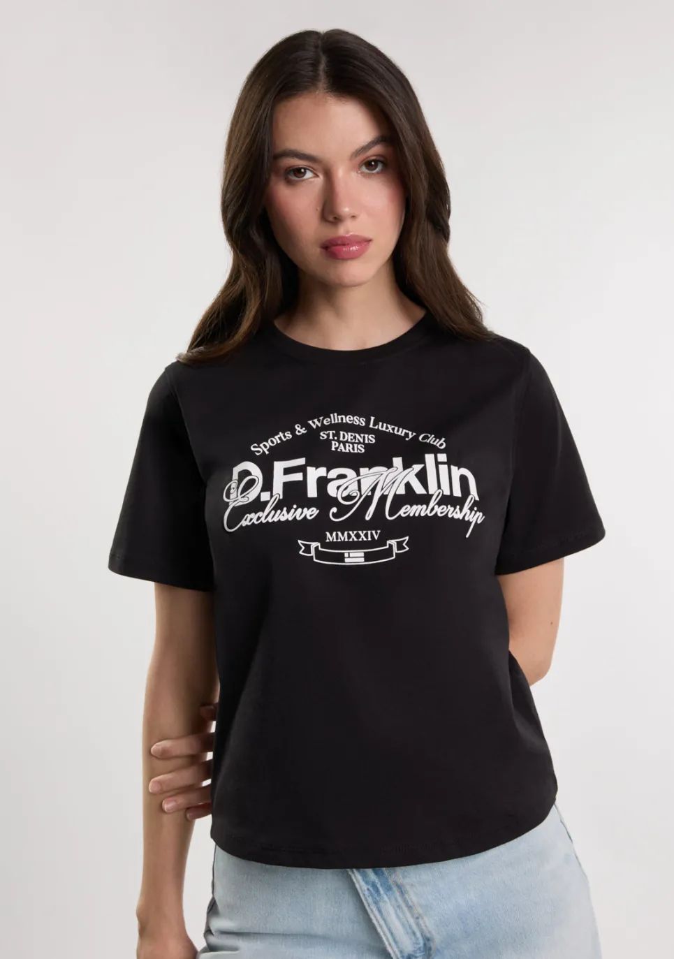 D.Franklin St. Denis Club T-Shirt Black / White|Damen T-Shirts