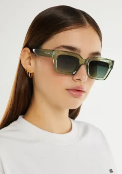 D.Franklin Tokyo Green / Gradient Green|Damen Eckige Sonnenbrillen|Eckige Sonnenbrillen