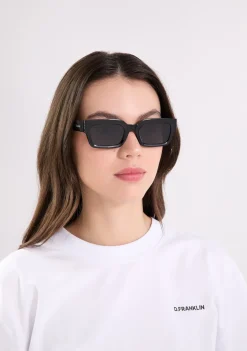 D.Franklin Tokyo Low Black / Black|Damen Eckige Sonnenbrillen|Eckige Sonnenbrillen