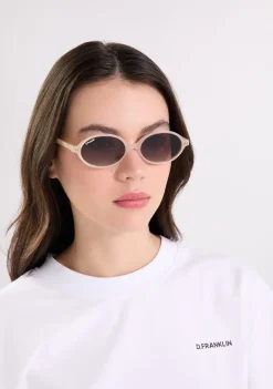 D.Franklin Ultra Light Ellipse Cream / Brown|Damen Ovale Sonnenbrillen|Ovale Sonnenbrillen