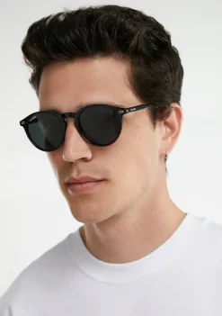 D.Franklin Ultra Light Max Black / Black|Damen Runde Sonnenbrillen|Polarisierte Sonnenbrillen