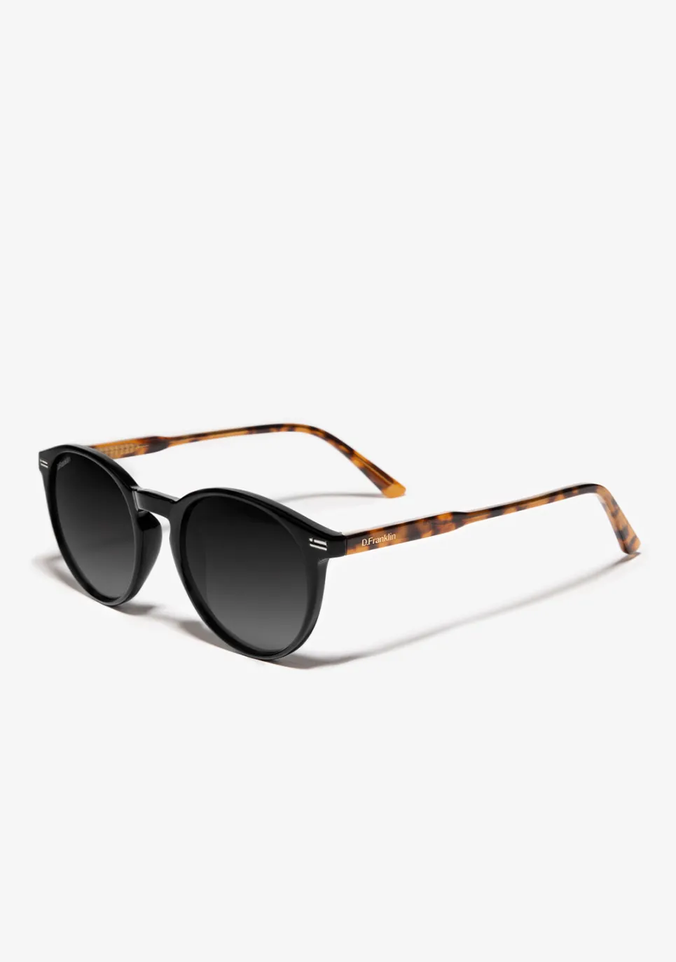 D.Franklin Ultra Light Max Black / Grad Black|Damen Runde Sonnenbrillen|Polarisierte Sonnenbrillen