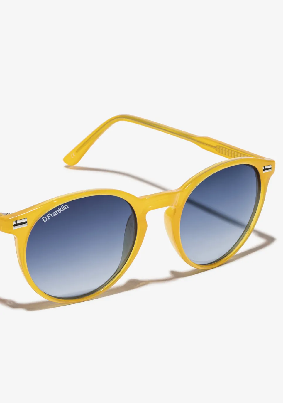 D.Franklin Ultra Light Max Honey / Grad Blue|Damen Runde Sonnenbrillen|Polarisierte Sonnenbrillen