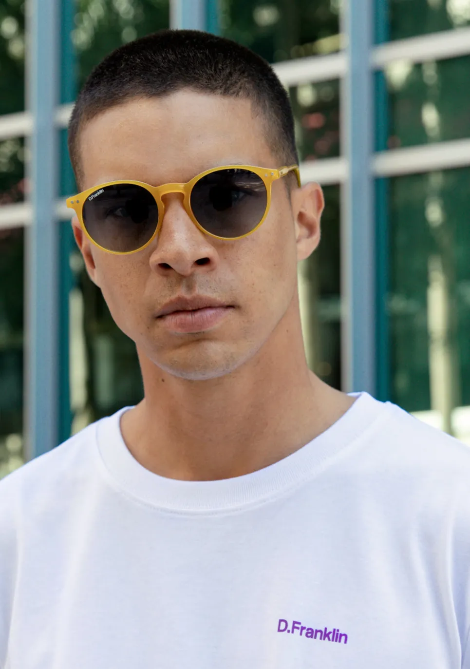 D.Franklin Ultra Light Max Honey / Grad Blue|Damen Runde Sonnenbrillen|Polarisierte Sonnenbrillen